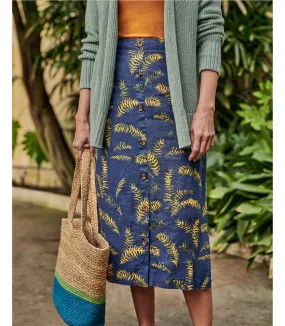 Jupe à imprimé tropical - Femme - Pur Lin