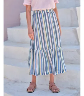 Jupe à rayures arc-en-ciel - Femme - Viscose